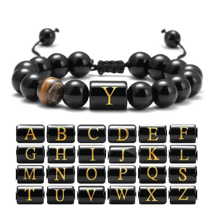 Bracelets avec initiales de 10mm pour hommes et femmes