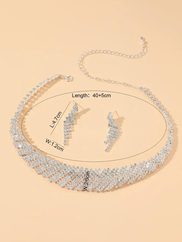 Collier en cristal avec strass pour femmes, chaîne, cadeau de mariage