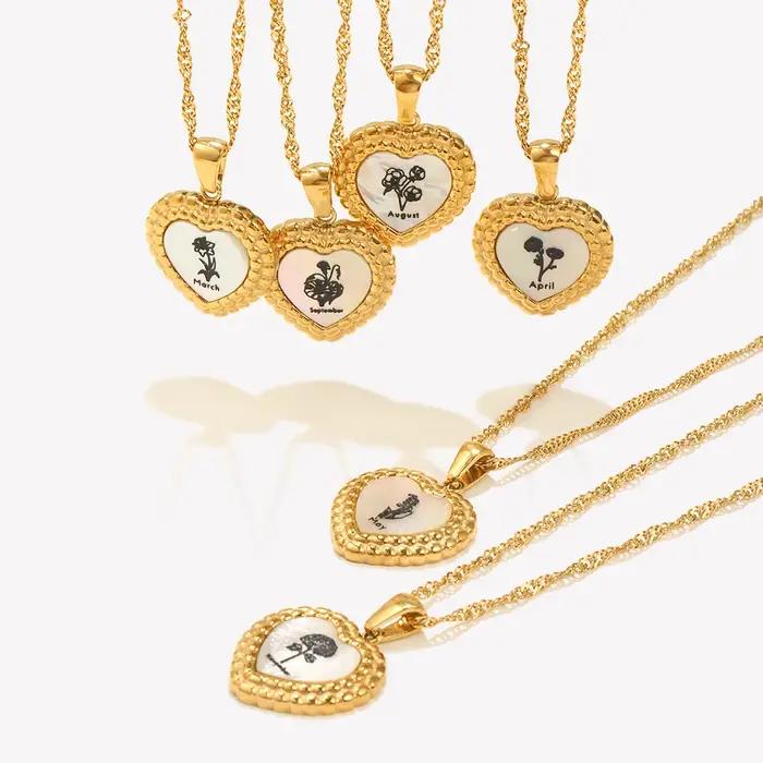Pendentif Cœur en Acier Inoxydable et Titane pour Femme, Style Vintage à Offrir pour Anniversaire ou Fiançailles