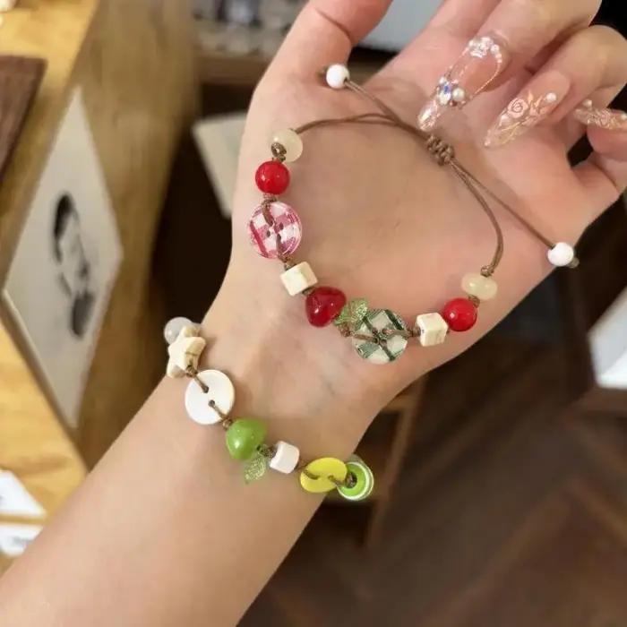 Bracelet à breloques en forme de pommes pour femmes