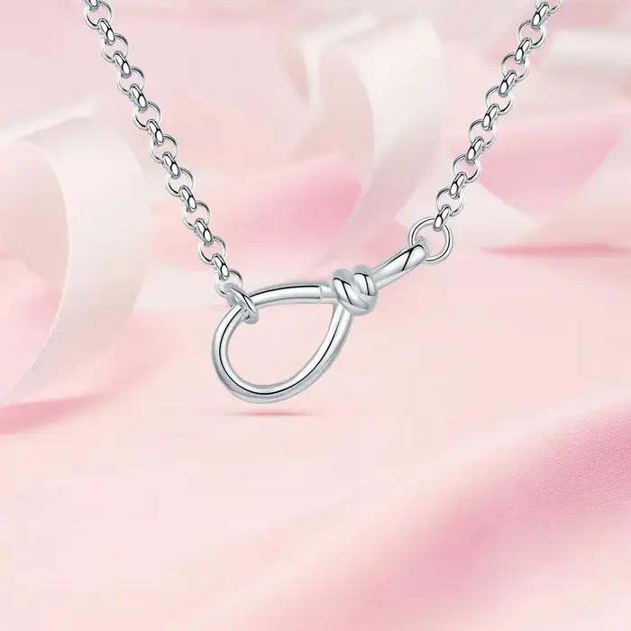 Collier infini minimaliste en argent Sterling 925 pour femmes avec pendentif en zirconium occasion spéciale élégant bijou à offrir
