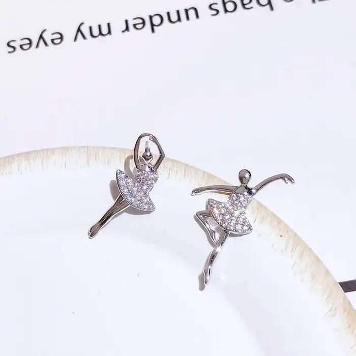 Boucles d'oreilles ballerine à paillettes pour femmes et filles