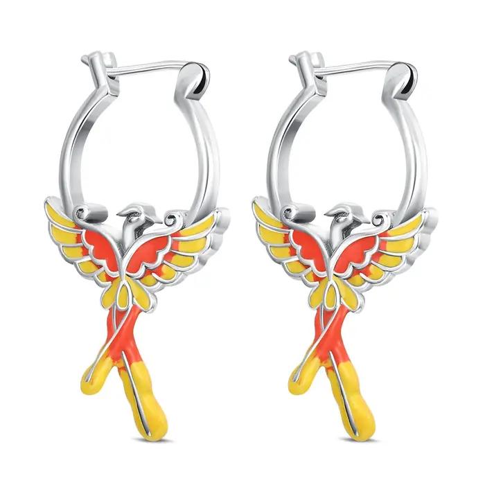 Boucles d'oreilles Hoops 2025 originales en argent sterling 925 avec zircon bleu, boucles d'oreilles Phénix, bijoux élégants pour femmes, cadeaux d'anniversaire