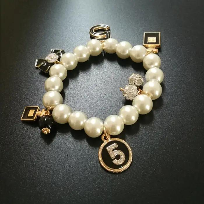 Bracelet à breloques en résine n ° 5, bijoux de marque