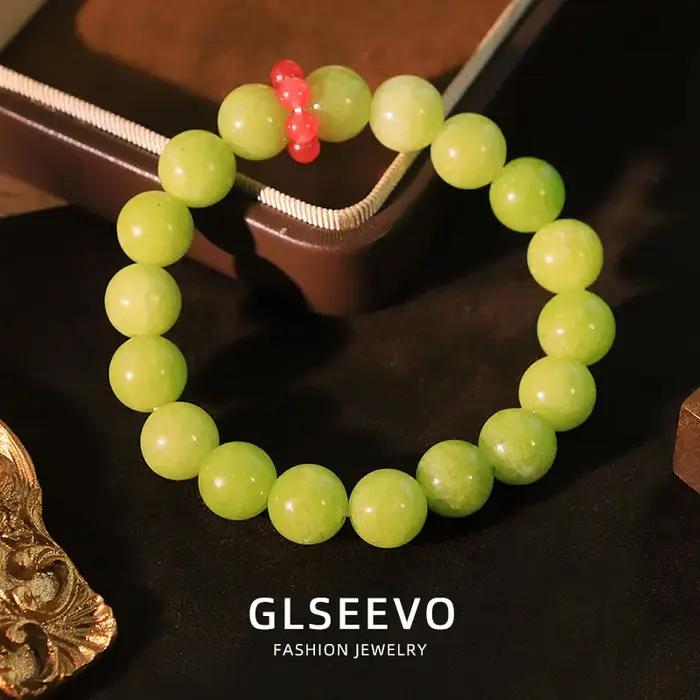 Bracelet avec capuchon de lait de raisin vert, nouveau Bracelet extensible fait à la main, cadeau po