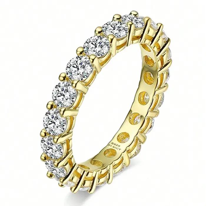 Bague ronde de luxe en argent Sterling 925 pour femmes, Zircon bleu blanc, bijoux simples de haute q