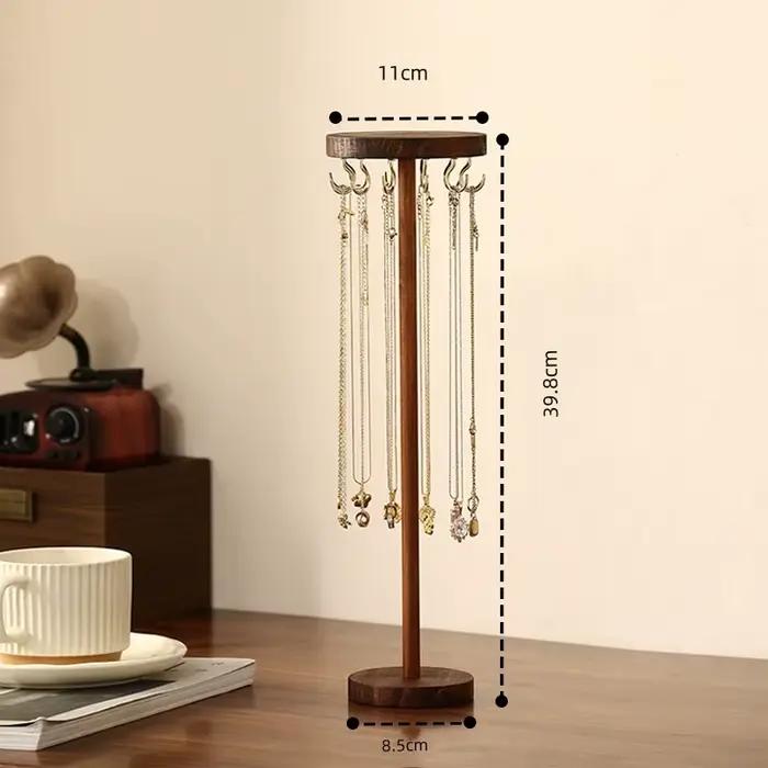 Support porte-bijoux, support organisateur de colliers, rangement d'affichage en bois pour colliers,
