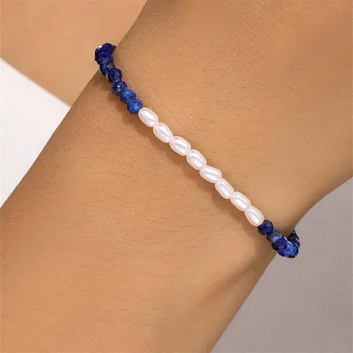 CANNER – Bracelet en pierre bleue et or pour femmes