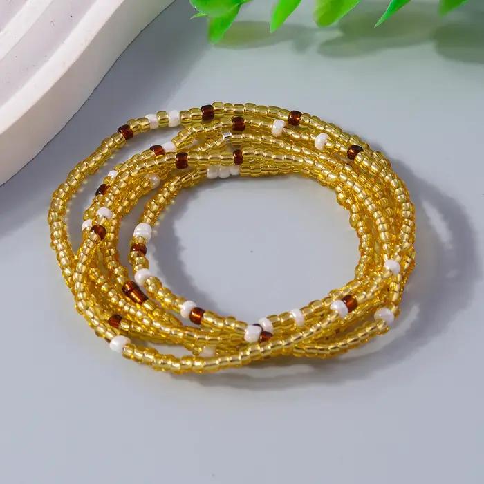 Bracelet multilayé à perles colorées résine bohème romantique pour femmes occasions spéciales cadeaux quotidiennes festives
