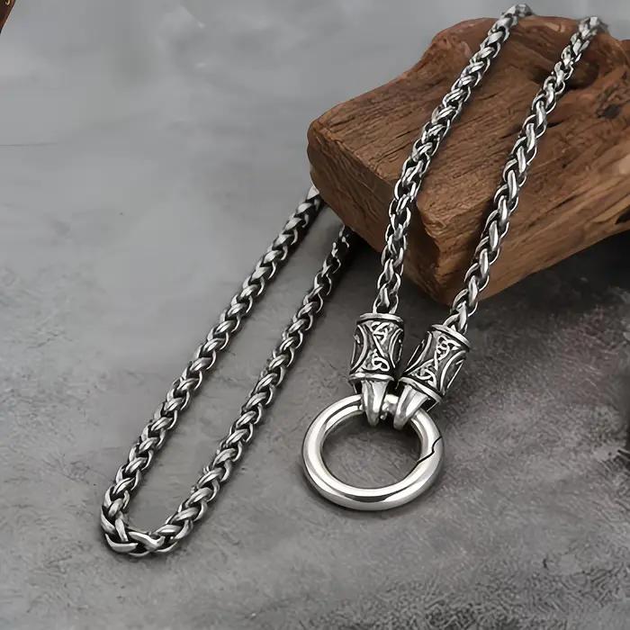 Collier vintage en chaîne os de dragon pour femme, pendentif cercle simple et tendance, bijoux de rue, cadeaux