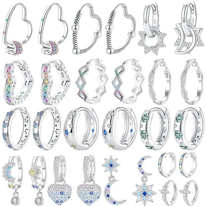 Boucles d'oreilles en argent sterling 925 aux motifs célestes pour femmes pour les occasions spéciales et les cadeaux d'anniversaire