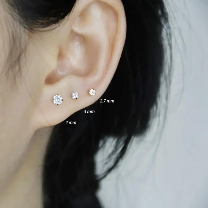 Boucle d'oreille en argent regardé 925 pour filles