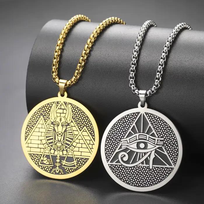 Collier double face du dieu égyptien Anubis