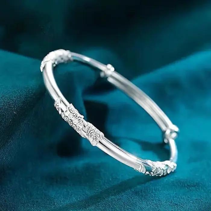 ALIZERO – Bracelet en argent Sterling 925 à fleurs soufflées pour femmes