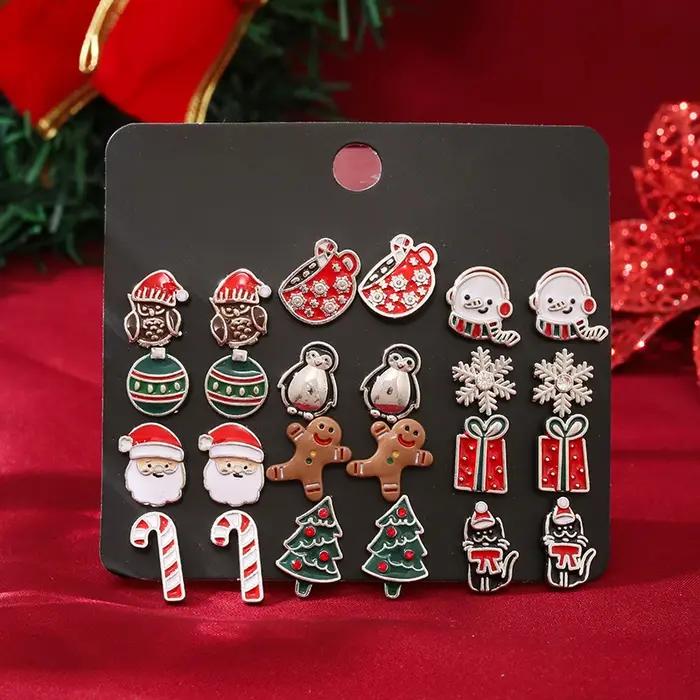 Ensemble de boucles d'oreilles de noël pour femmes