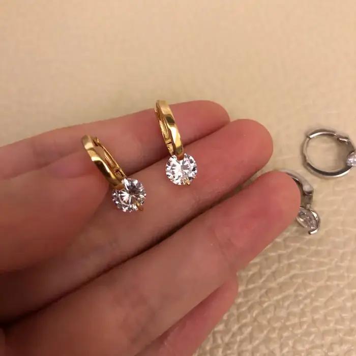 Ane1ct-Boucles d'Oreilles D Moissanite pour Femme et Fille