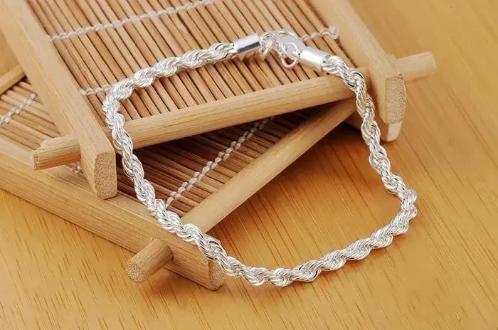 Bracelet à breloques en argent Sterling 925 pour hommes et femmes