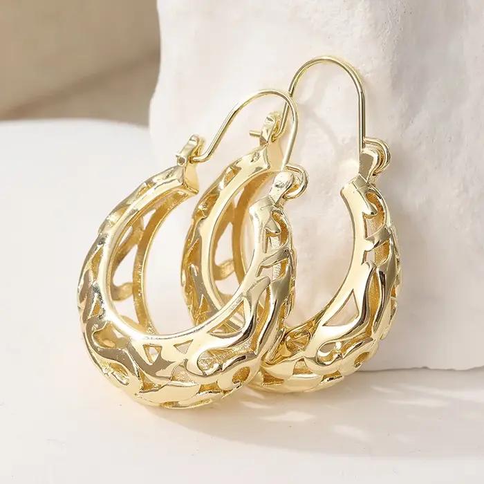 Boucles d'oreilles Vintage sculptées à la main