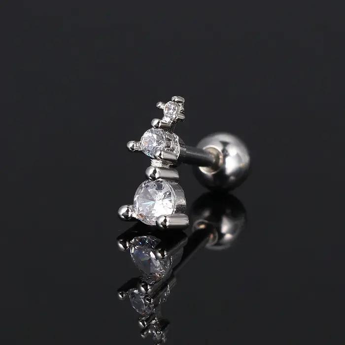 Tragus Helix Piercing cerceau boucle d'oreille pour femmes Rook Lobe Cartilage coeur oreille Percing chaîne