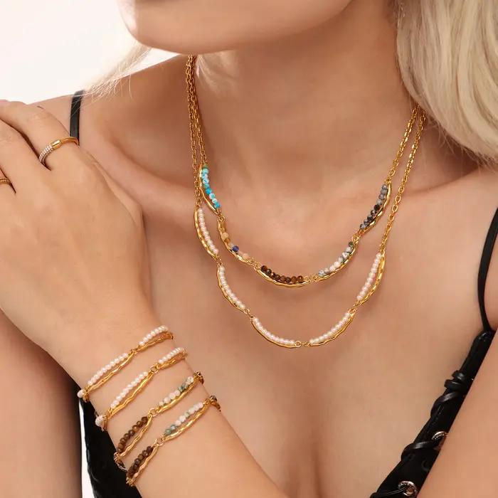 Colliers et bracelets en acier inoxydable pour femmes