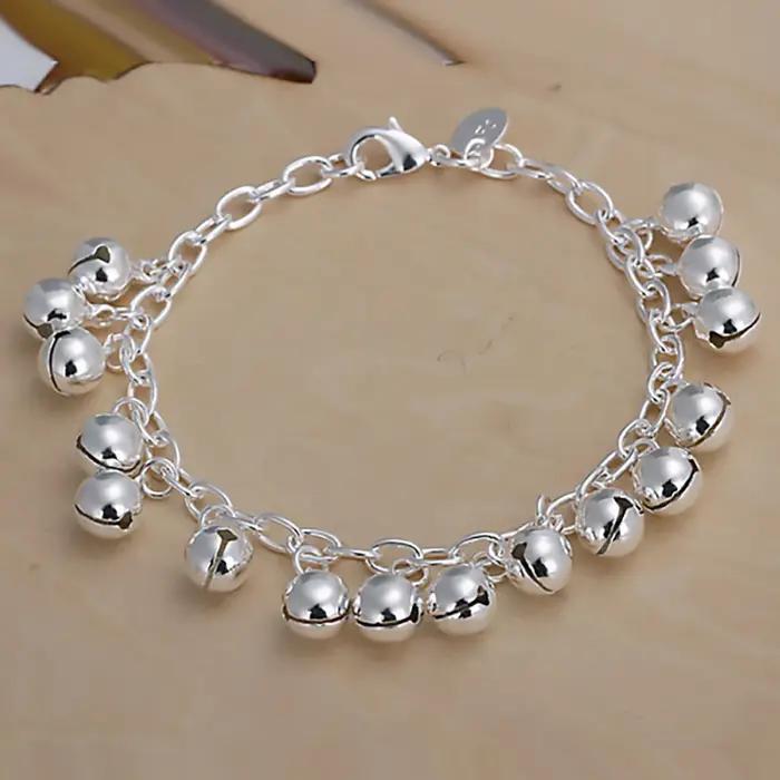 Bracelets à breloques en argent sterling 925 avec perles clochettes pour femmes