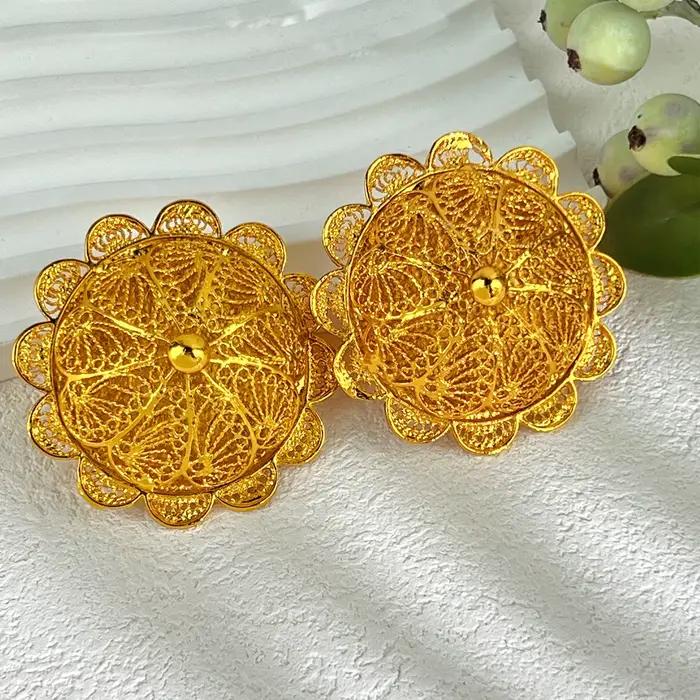 ANIID éthiopien 24k plaqué or 6 pièces ensembles de bijoux pour femmes indien dubaï haute qualité collier ensemble cadeaux de fête de mariage
