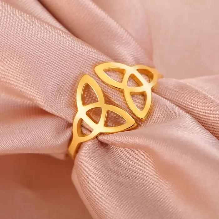 COOLTIME – bague à nœud celtique trinité pour femmes et hommes