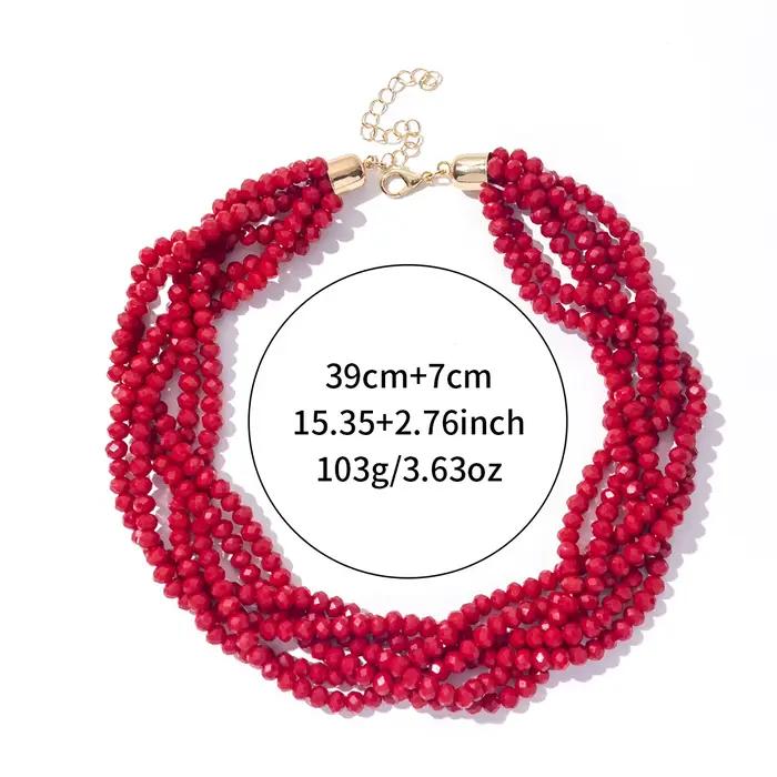 Collier de perles de verre multicouches fait à la main pour femmes, nouvelle tendance, tribu ethnique Boho, perles de couleur unie, bijoux cadeau