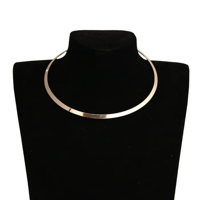 Collier ras du cou vintage punk gothique couleur or argent chaîne lisse bijoux de déclaration mode pour femmes occasions spéciales