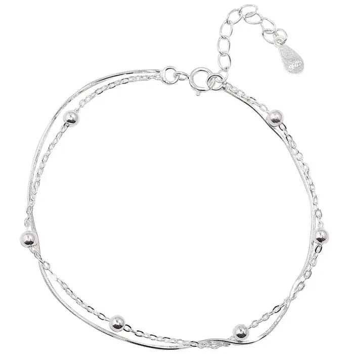 Bracelet en argent sterling 925 avec forme de coeur serpent double couche bijoux de qualité supérieure pour engagement et occasions spéciales femmes