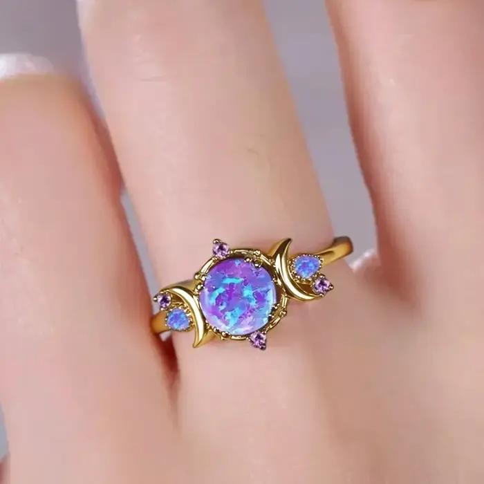 Bague d'index de style palais rétro - Plaqué or, design bicolore incrusté, accessoire de mode haut d