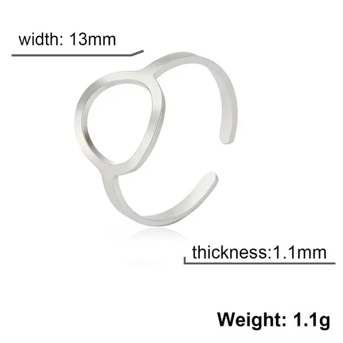 Skyrim – bague ronde creuse géométrique Simple pour femmes, en acier inoxydable, minimaliste, ouvert
