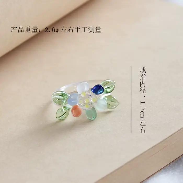 Bague en verre émaillé fait à la main pour femmes