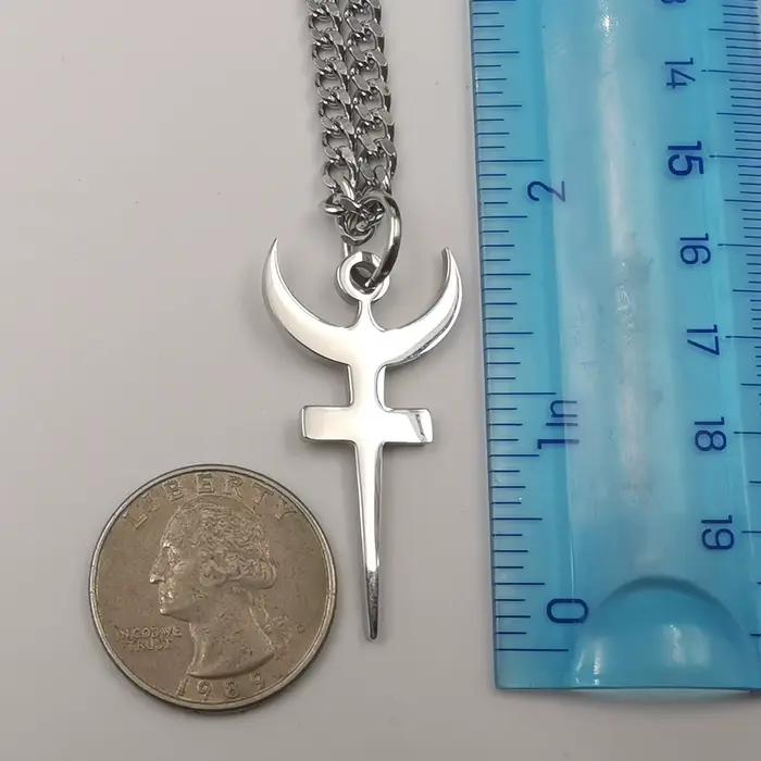 Collier Hades pendentif Trident religieux en acier inoxydable, amulette grecque antique pour chaîne de marin 24''