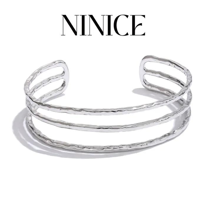 NiNice-Bracelet Ouvert en Acier Inoxydable