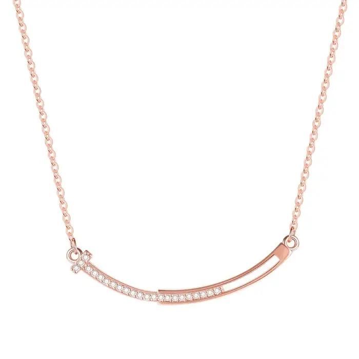 Kolmnsta – collier avec pendentif en zircone pour femmes, pendentif sourire, ras de cou géométrique, chaîne de clavicule, bijoux à la mode, cadeaux