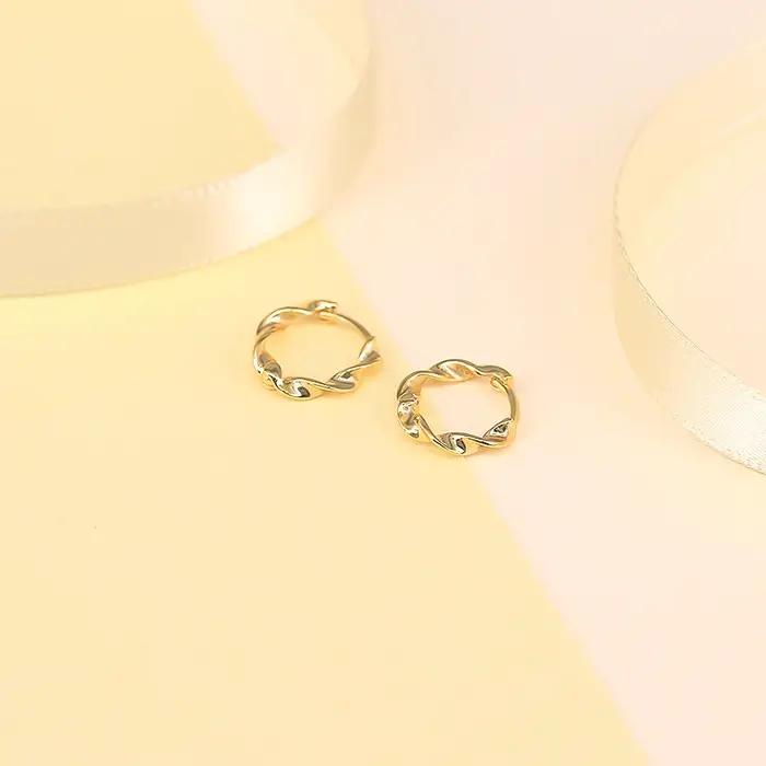 INS minimaliste 925 en argent Sterling boucle d'oreille perle petit cercle boucles d'oreilles pour femmes or