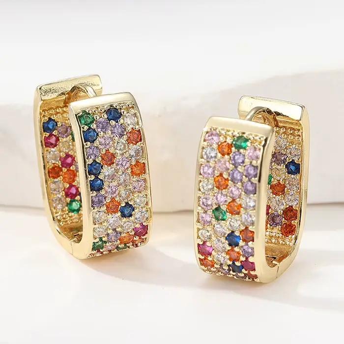 Boucles d'oreilles carrées de luxe pour femmes