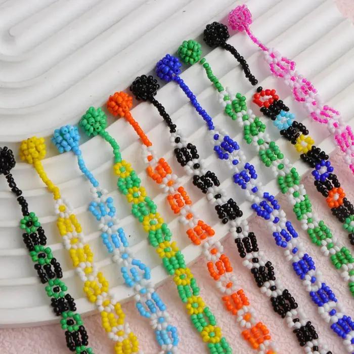 Bracelets multicolores en perles de pop-corn pour femmes