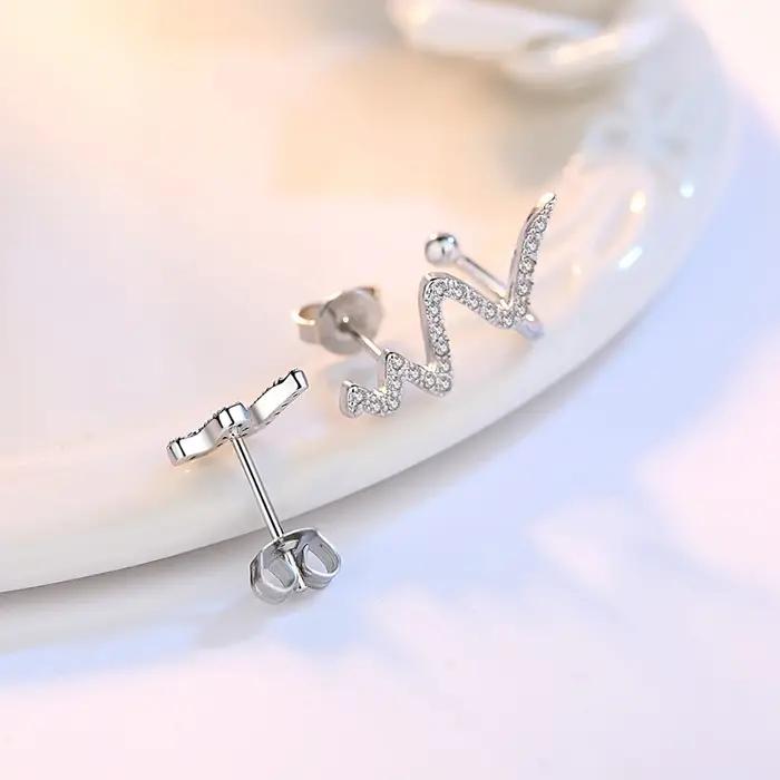 Boucles d'Oreilles en Argent Sterling 925 Punk Rock Tendance pour Femmes Soirées Élégantes Audacieuses
