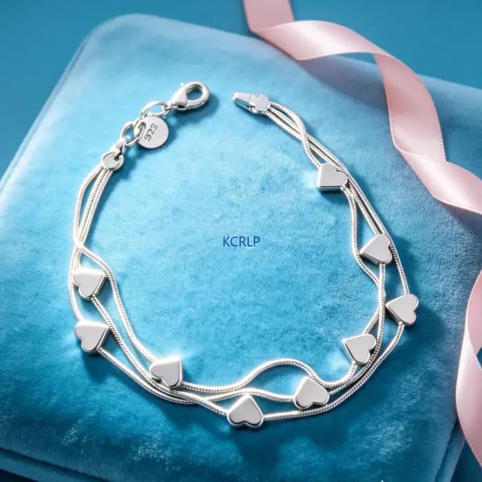 Bracelet à breloques en argent sterling 925 pour femme, bijoux tendance, accessoires pour mariage et