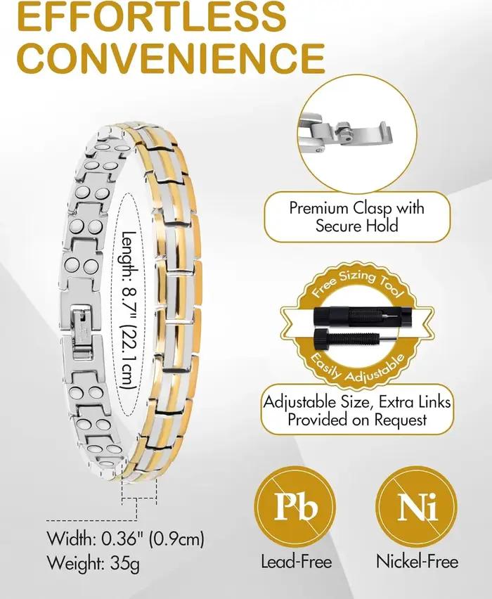 ARADOO Bracelet magnétique pour femmes hommes titane acier néodyme aimants lien Bracelets bijoux cadeaux