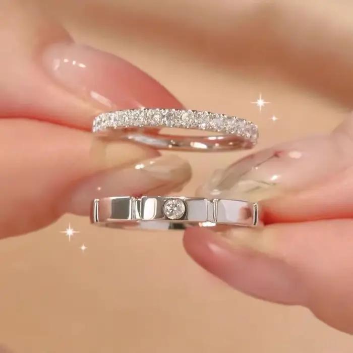 Bague en argent sterling 925 avec zircon blanc pour femmes pour mariage et occasions spéciales elegance et luxe bague de cocktail ajustable avec certificat de haute qualité