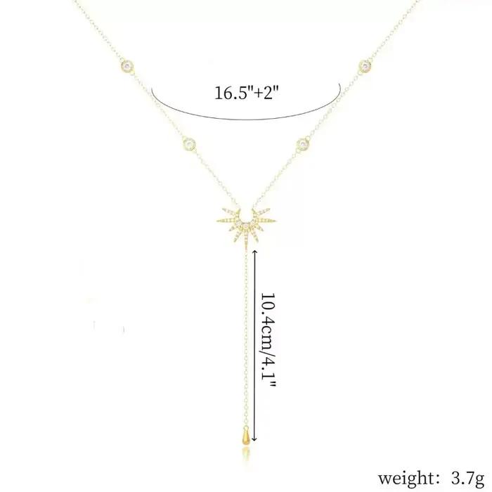 Collier pendentif en forme de Y en acier inoxydable pour femmes et filles