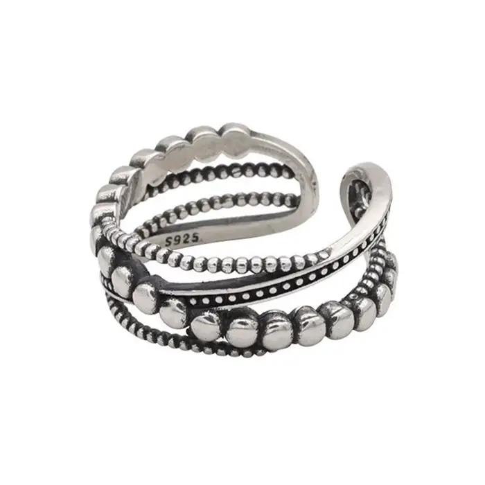 Bagues rétro en argent Sterling 925 pour filles