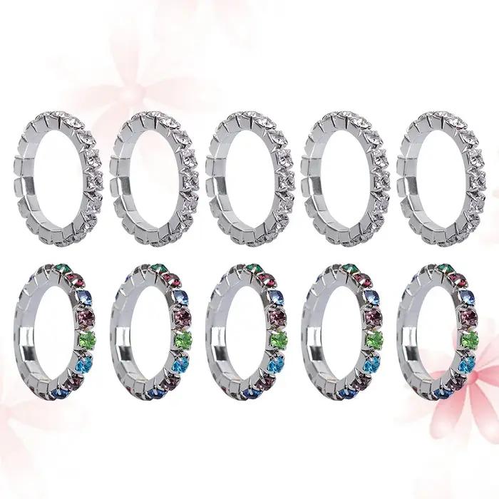 10 pièces pied orteil anneau mode élégant Chic strass anneau ensemble coloré blanc élégant bijoux po