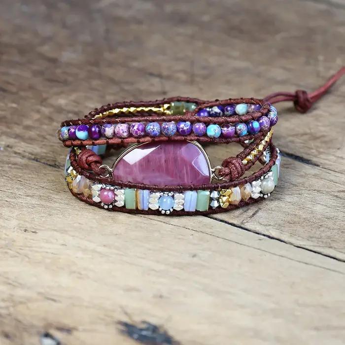 Bracelet Rond en Cuir Exclusif à 3 Brins