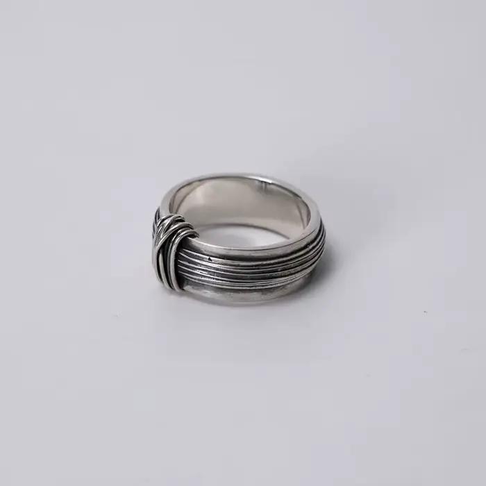 Bague Multi-Lignes Enveloppée Vintage Argent Sterling 925 Homme Occasions Spéciales Partie Cadeau Bague Van Cleef