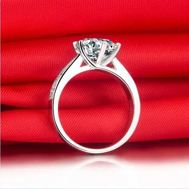 Bague de fiançailles en or blanc massif 18 carats AU750