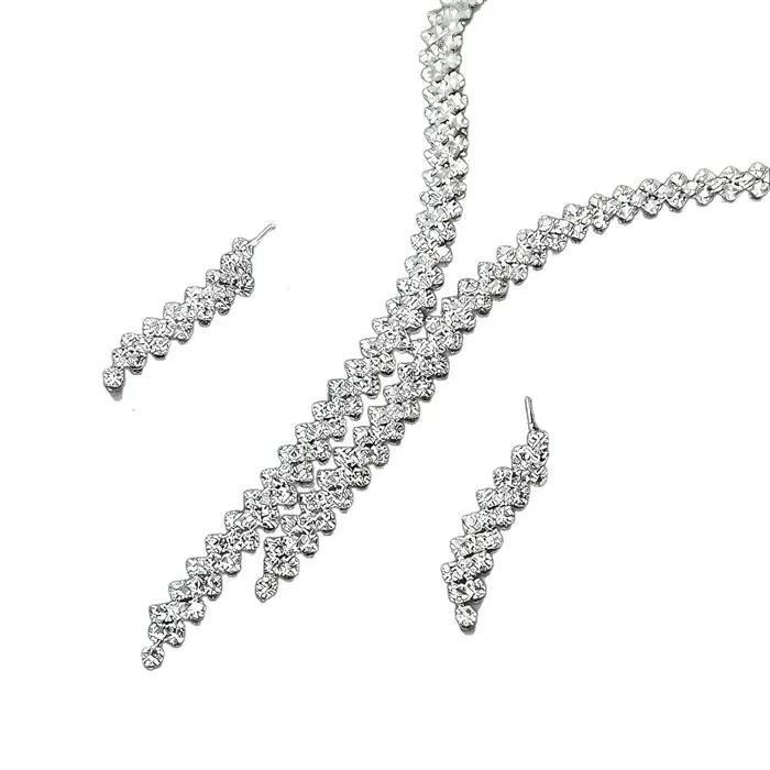 Style coréen à la mode frange collier boucle d'oreille ensemble de bijoux de luxe mariée robe